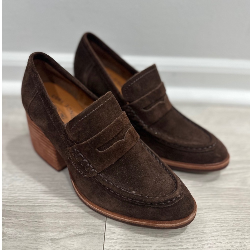Kork-Ease Modeste Heeled Penny Loafers Sz 6 Chocolate Brown Preppy Academia Y2K
